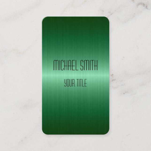 Green Stainless Steel Metal Business Card (Front)