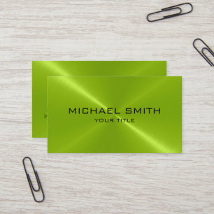 Green Stainless Steel Metal Business Card