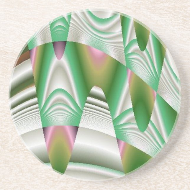 Green Stalactites in Abstract Coaster (Front)