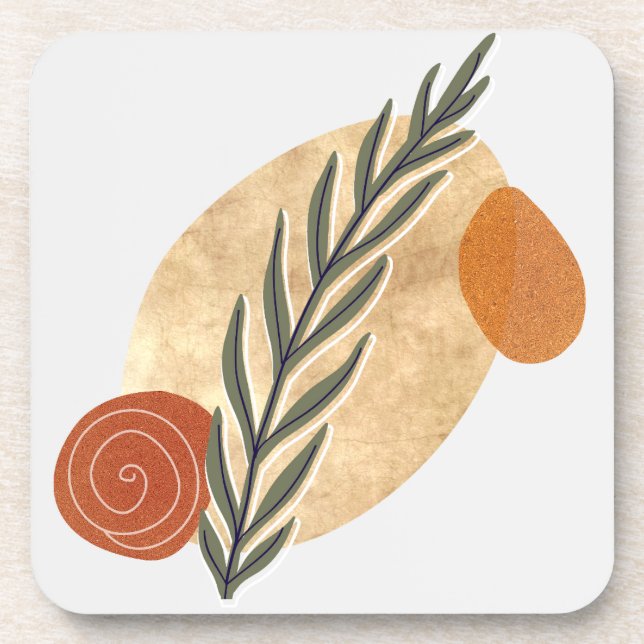 Green Stalk Boho Coaster (Front)