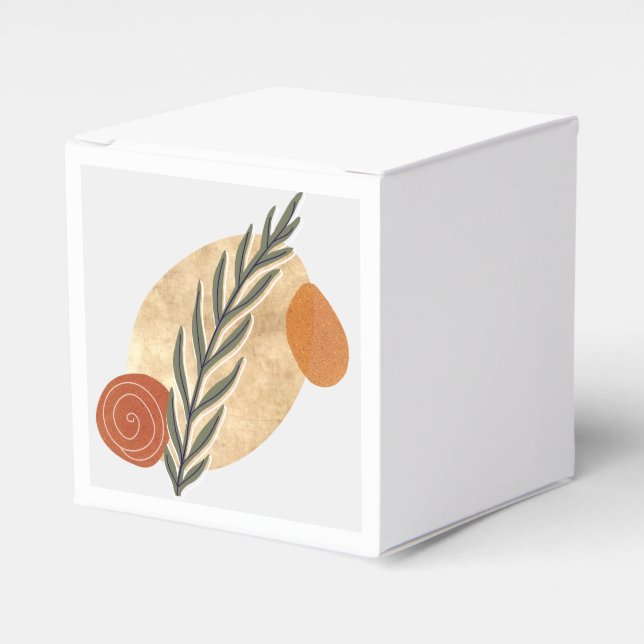 Green Stalk Boho Favour Box (Front Side)