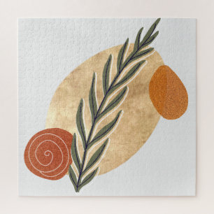 Green Stalk Boho Jigsaw Puzzle