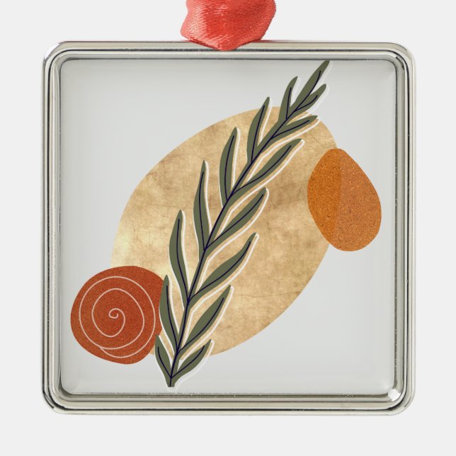 Green Stalk Boho Metal Tree Decoration (Front)