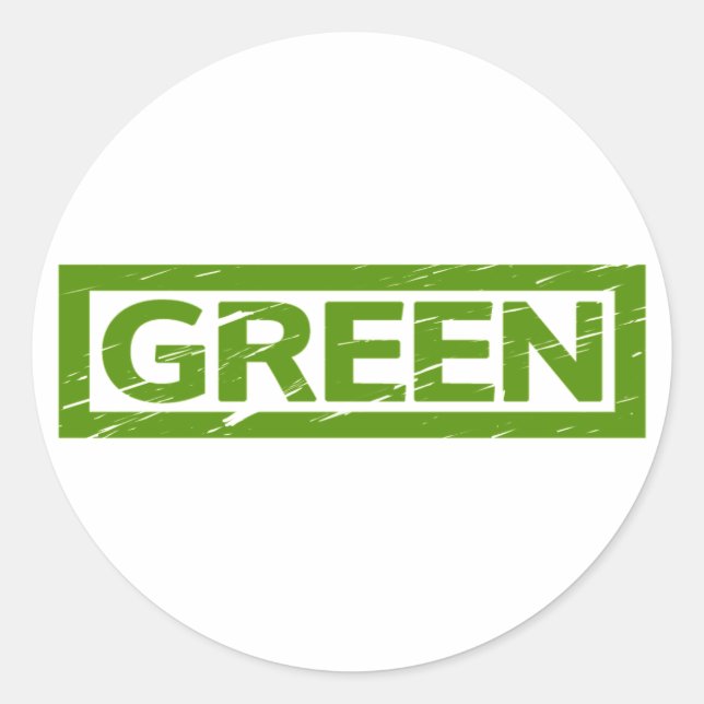 Green Stamp Classic Round Sticker (Front)