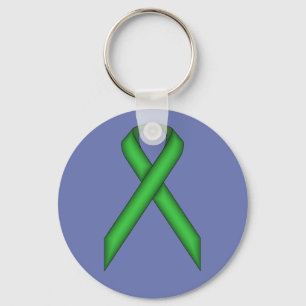 Green Standard Ribbon by Kenneth Yoncich Key Ring
