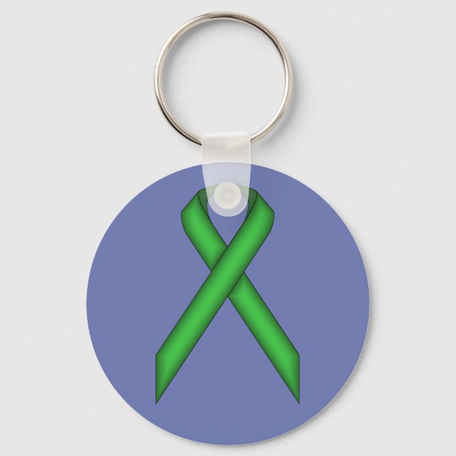 Green Standard Ribbon by Kenneth Yoncich Key Ring (Front)