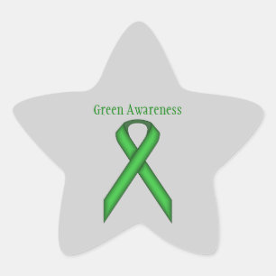 Green Standard Ribbon by Kenneth Yoncich Star Sticker