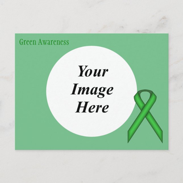 Green Standard Ribbon Template by Kenneth Yoncich Postcard (Front)