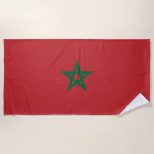 Green Star (Flag of Morocco) Beach Towel