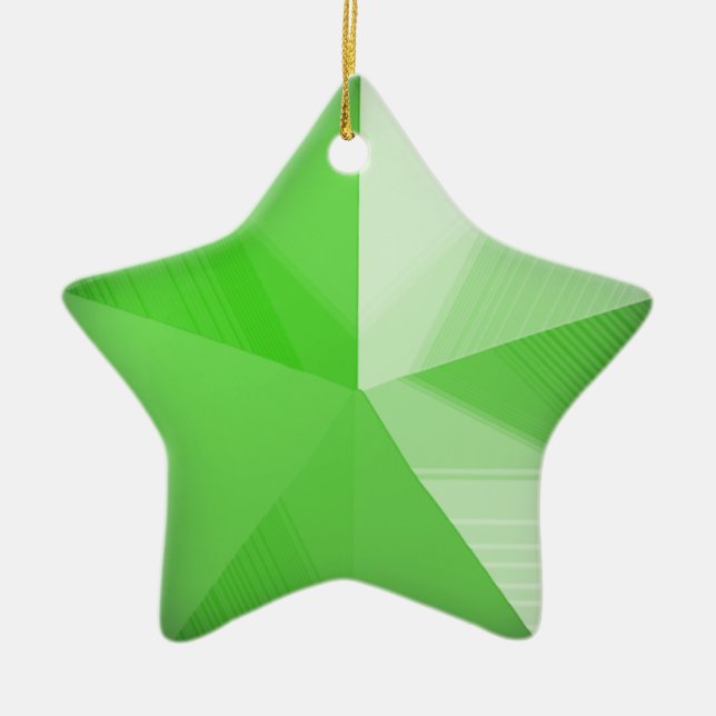 Green Star Holiday Ornament Customisable 3D look (Front)
