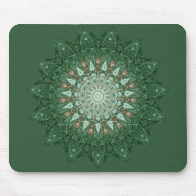 Green Star Mandala Mouse Mat (Front)
