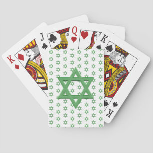 Green Star of David Seamless Playing Cards