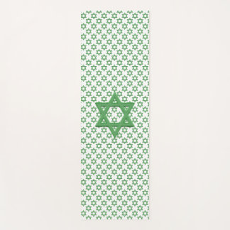Green Star of David Seamless Yoga Mat