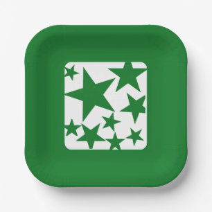 Green Star Paper Plate