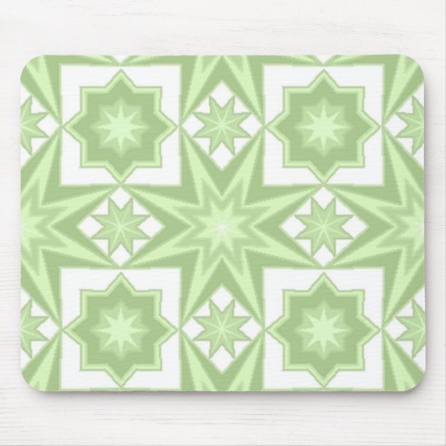 Green Star Pattern Mouse Mat (Front)