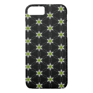 Green Star Pattern on Black Background iPhone 8/7 Case