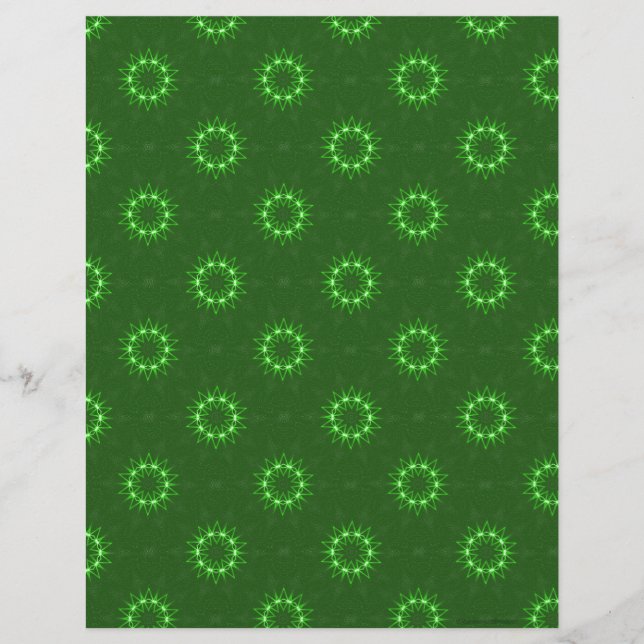 Green Star Scrapbook Paper (Front)