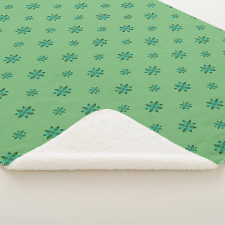 Green Star Sherpa Blanket