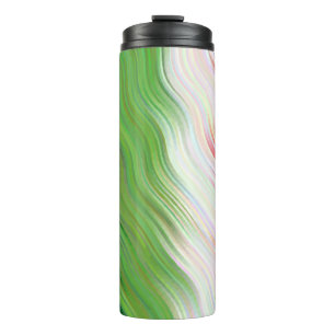Green, Star White And Red Clover Broken Ombre Thermal Tumbler