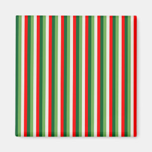 Green, Star White And Red Clover Pinstripes Magnet