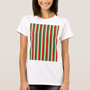Green, Star White And Red Clover Pinstripes T-Shirt