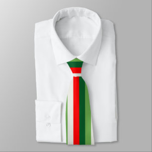 Green, Star White And Red Clover Pinstripes Tie