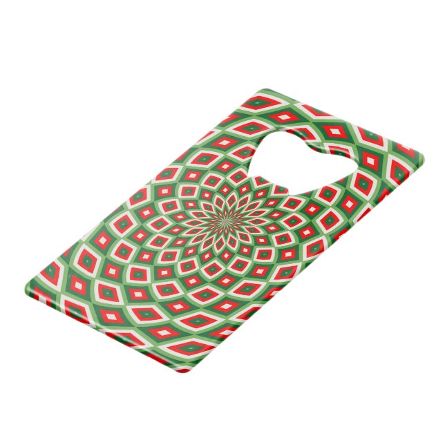 Green, Star White and Red Dome Effect Pattern (Back Angled)