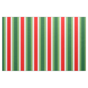 Green, Star White And Red Vertical Color Blocks Fabric