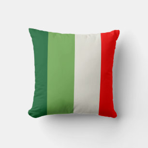 Green, Star White And Red Vertical Colour Blocks Cushion