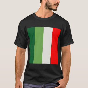 Green, Star White And Red Vertical Colour Blocks T-Shirt