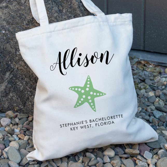 Green Starfish Bridesmaid Tote Bag for Wedding (Creator Uploaded)