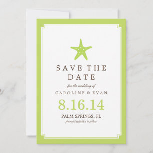 Green Starfish Wedding Save the Date
