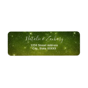 Green Starry Night Celestial Wedding Address