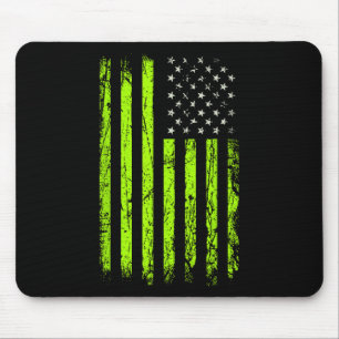 Green Stars And Stripes.american Usa Flag Green Co Mouse Mat
