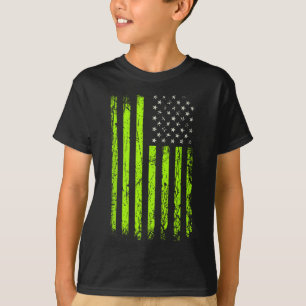Green Stars And Stripes.american Usa Flag Green Co T-Shirt