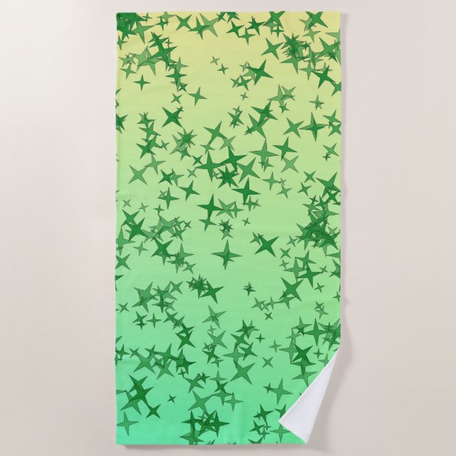 Green Stars Beach Towel (Front)