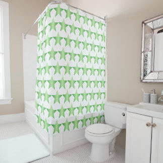 Green Stars Design Shower Curtain