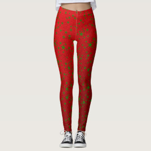 green stars Elegant modern retro leggings