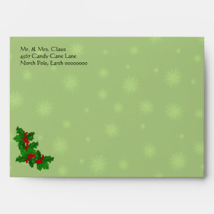 Green Stars Fantasy Christmas A7 Envelopes