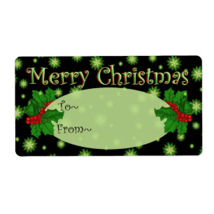 Green Stars Fantasy Christmas Gift Tags