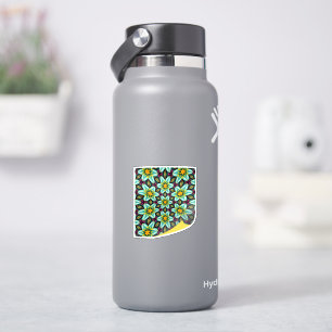 Green Stars Floral Pattern