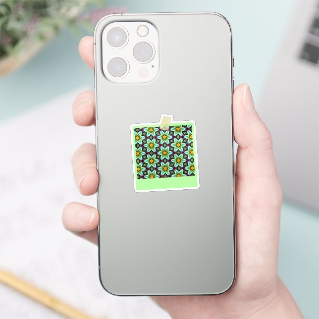 Green Stars Floral Pattern (Phone)