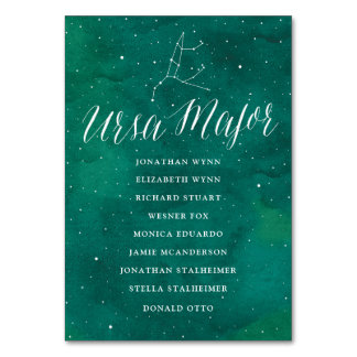 Green Stars Galaxy Seating Chart Card Ursa Major