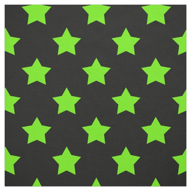 Green Stars Green Background Textile Fabric (Swatch)