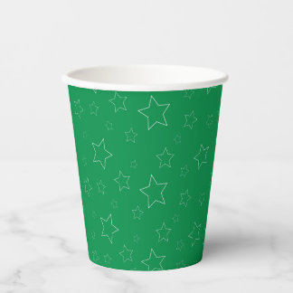 Green Stars Paper Cup