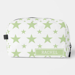 Green Stars Pattern Constellation Cosmetic Dopp Kit