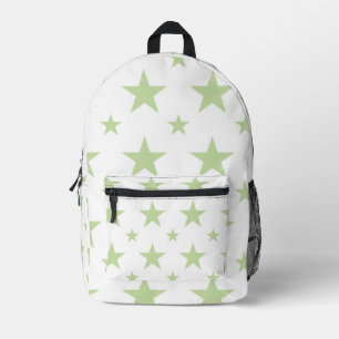 Green Stars Pattern Pastel Constellation Printed Backpack