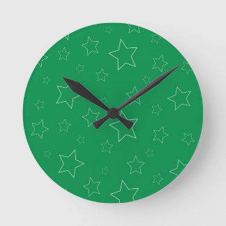 Green Stars Wall Clock
