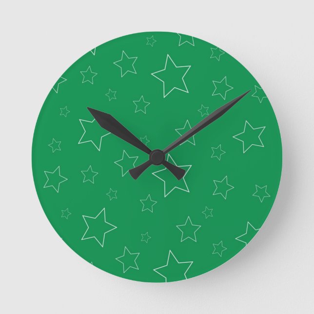 Green Stars Wall Clock (Front)