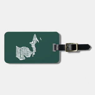 Green State of Michigan Cities Luggage Tag
